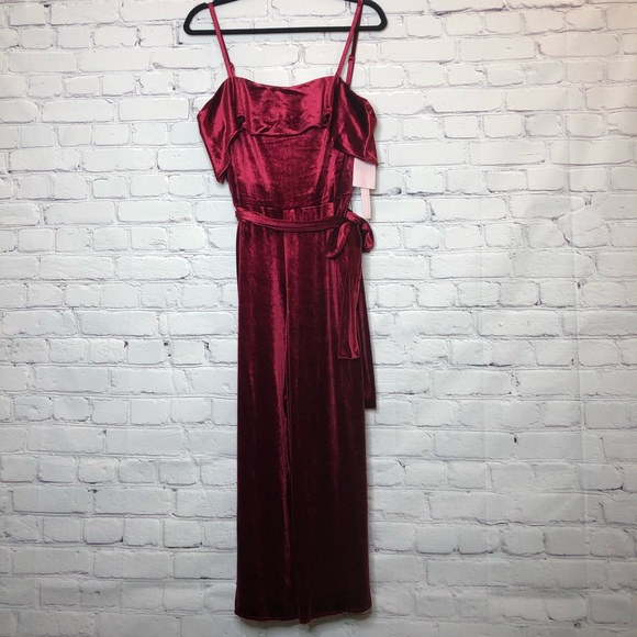 AVEC LES FILLES Cropped Velvet Jumpsuit - Picture 2 of 8